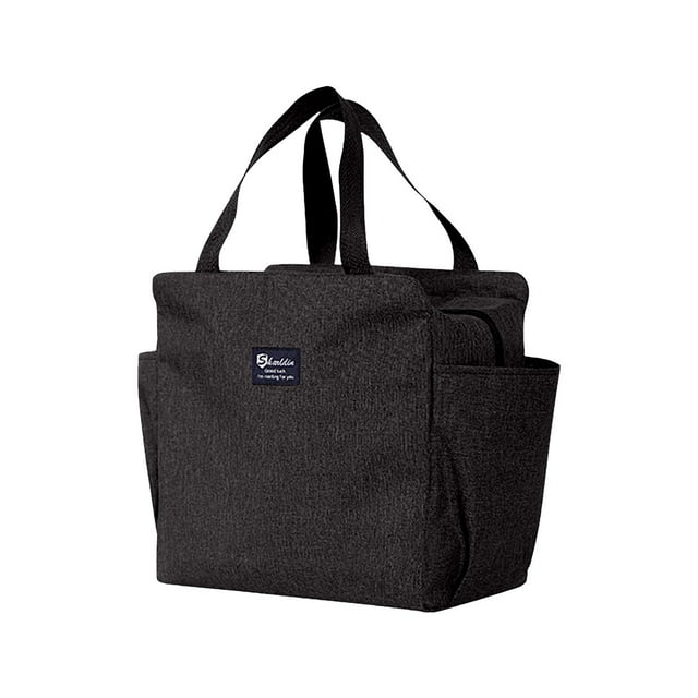 Dvkptbk Insulated Lunch Bag for Men Women Reusable Cooler Bag Portable Picnic Bag for Work/Office/Travel/Picnic, Black