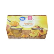 Great Value Diced Peaches in 100% Juice, 4 oz, 4 Ct