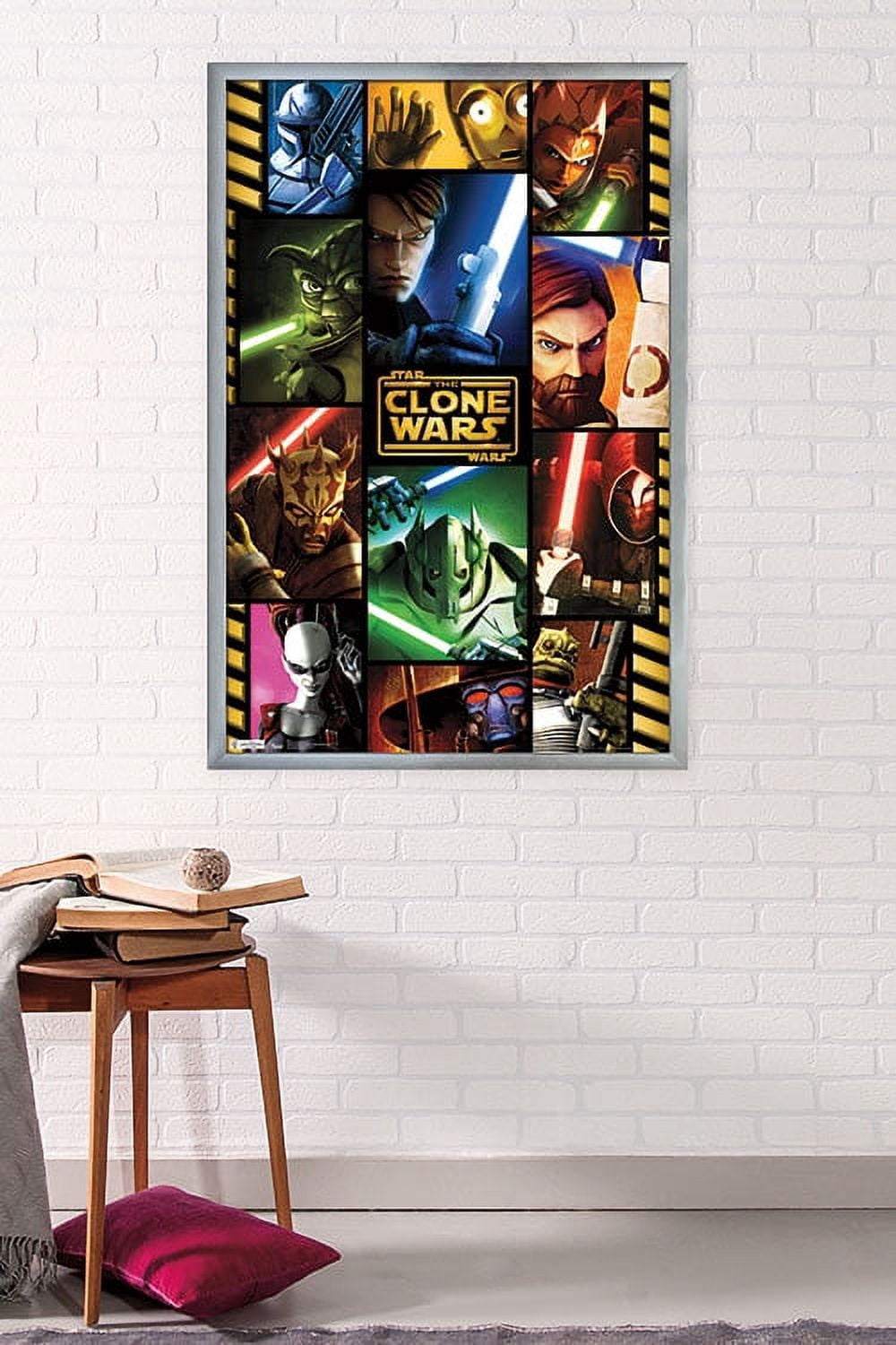 Star Wars: The Clone Wars - Grid Wall Poster, 22.375" x 34", Framed