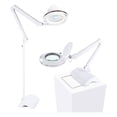 thumbnail image 1 of Brightech Lightview 2 in 1 Adjustable Magnifying Dimmer Floor & Desk Lamp, White, 1 of 10
