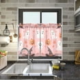thumbnail image 4 of Yayeee Kitchen Curtains Tier Pair Light Filtering 27"x36" Rod Pocket Short Cafe Window Panel, Cute Pink Halloween, 4 of 7