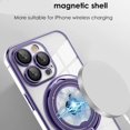 thumbnail image 3 of Magnetic Series Designed for iPhone Case[Compatible with MagSafe][Military Drop&Camera Lens Protection] Crystal Clear Plated Rotatable Ring Holder Stand Cover (Pink,iPhone 13 Pro), 3 of 7