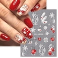 thumbnail image 4 of 5D Christmas Jingle Bell Nail Art Stickers Winter Reflective Glitter Gloves Lantern Embossed Sliders Snowflakes Manicure Decals, 4 of 4