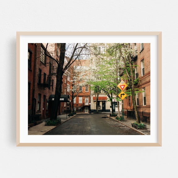 Spring in the West Village 02 - Manhattan New York Photography Oak Framed Wall Art Print 16 x 20 inches