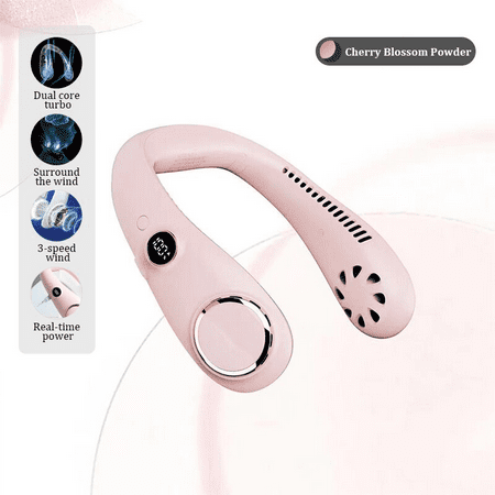 

Bladeless Neck Fan Leafless Quiet Hanging LED digital display Neckband Fan Last for 3-6 Hours Personal Mini Fan 3000mAh Speed Adjustable Face Fans Around Neck Folding
