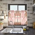 thumbnail image 4 of Yayeee Kitchen Curtains Light Filtering 27"x36" Rod Pocket Short Cafe Window Panel, Pink Candy House, 4 of 7