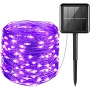 Solar Halloween Lights Outdoor Halloween Decorations, 1 piece of 72-foot 200 LED Solar String Lights, Super Bright 8 Patterns Solar Lights Outdoor Decoration Tree Garden Terrace Party (Purple)