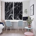 thumbnail image 5 of Black Marble Kitchen Curtains 72 Inch Length, Vintage Minimalism White Abstract Texture Grommet Top Bedroom Living Room Curtains, Light Filtering Cafe Curtain Drapes 2 Panels Set 104''x72'', 5 of 9