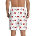 thumbnail image 2 of Balery Heartbeat Symbol Men's Cotton Knit Pajama Shorts Waistband & Pockets,Short Pajama Pants-4X-Large, 2 of 8