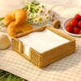 thumbnail image 3 of Rattan Napkin Holder, Square Napkin Holder Table Napkins Holders Guest Towel Disposable Hand Towel Holders for Kitchen Bathroom Picnic Wedding Party (7.08 X 7.08 X 2.36 Inch), 3 of 3