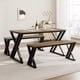 thumbnail image 2 of Dining mesa bench set para 4, kitchen mesa con 2 benches, rectangular dining room mesa set, sturdy metal frame, space-saving para kitchen, dining room, apartment - vintage brown, 2 of 7