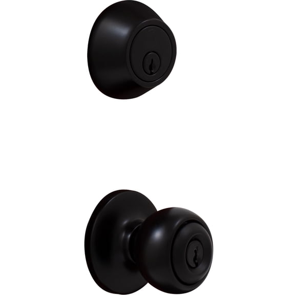 Stone Harbor Hardware Ball Door Knob, Combo Pack, KW Keyway, Matte Black