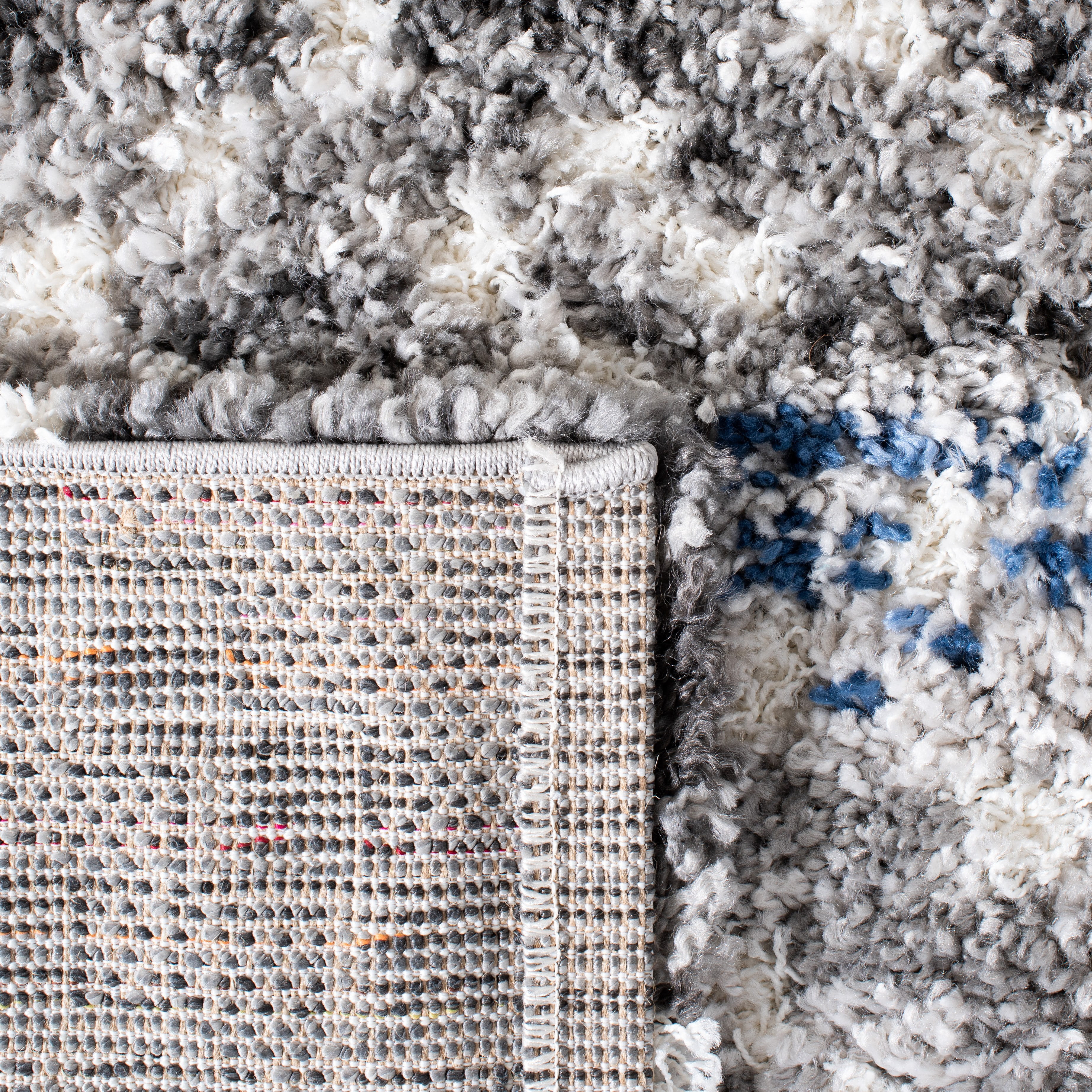 SAFAVIEH Canyon Grosvenor Distressed Shag Area Rug, Gray/Ivory, 9' x 12'