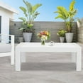 thumbnail image 4 of CozyHom Outdoor Patio Aluminum Coffee Table, Modern Rectangular Metal Dining Coffee Table, White, 4 of 9