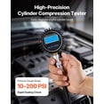 thumbnail image 2 of VEVOR Engine Cylinder Compression Tester Kit, Pressure Gauge Range of 10-200 PSI, Compression Tester Kit with 4 Adapters, Straight & Angled Extended Metal Tubes for Automotive Cars and Motorcycles, 2 of 9