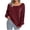 Claret, variant on Lovskoo Sweaters for Women Trendy Casual Solid Long Sleeve Loose Round Neck Sweater Pullver Button Blouse Purple