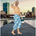 thumbnail image 3 of LA LEELA Men's Beach Sulu Pareo Cotton Linen Effect Sarong Beachwear Wrap Sarong Swimsuit Men One Size Lapis, Tropical Vacation, 3 of 5