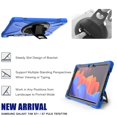 thumbnail image 6 of Dteck Rugged Case For Samsung Galaxy Tab S7 Plus 12.4-inch SM-T970 T975 T976, Heavy Duty Three Layer Rugged Hybrid Shockproof Case with 360 Rotating Stand / Hand Strap, Blue, 6 of 7