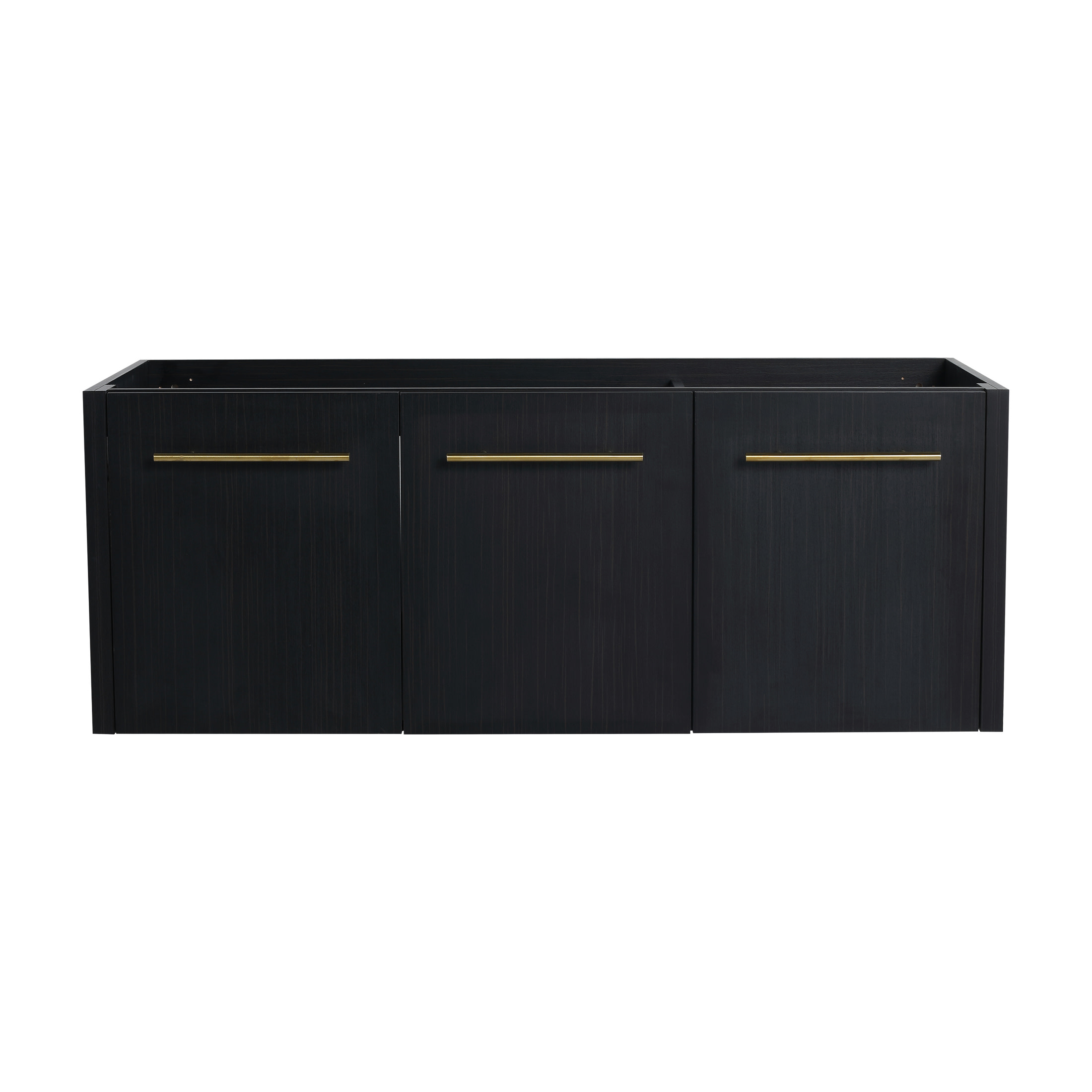 Noble House 48" Floating Bathroom Vanity Cabinet, Plywood Black Chestnut, Soft-Close Door, Excluded Sink, Black Chestnut