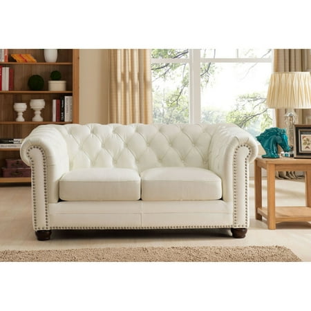 - Amax Leather Monaco Top Grain Leather Loveseat