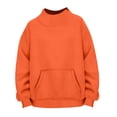 thumbnail image 3 of Weikingp Womens Mock Neck Sweatshirt Oversized Hoodie Fashion Clothing Winter Clothes Cowl Neck Tops Pullover Sweaters for Women Plain Mock Neck Sweatshirt Oversized Mock Neck Sweatshirt Orange M, 3 of 7