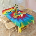 thumbnail image 3 of Colorful Tie Dye Mandala Pattern Rectangle Tablecloth 60"x102",Waterproof Polyester Rectangle Table Cloth, Wipeable Spillproof Polyester Tablecloth for Dining, Camping, Indoor and Outdoor, 3 of 5