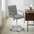 thumbnail image 6 of Furmax Mid-Back Office Chair Ribbed PU Leather Executive Chair, Gray, 6 of 7