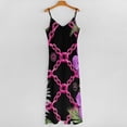 thumbnail image 5 of Pink Chains Tropical Flowers Sleeveless Dress Women's Evening Dress Womans Clothing, 5 of 9