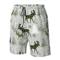 thumbnail image 4 of Fuzoiu green plaid Moose tree Print Men's Beach Shorts,Men's Swim Trunks,Quick Dry Board Shorts with Pockets,Men's Bathing Suits for Surfing, Running, and Casual Wear-3X-Large, 4 of 6