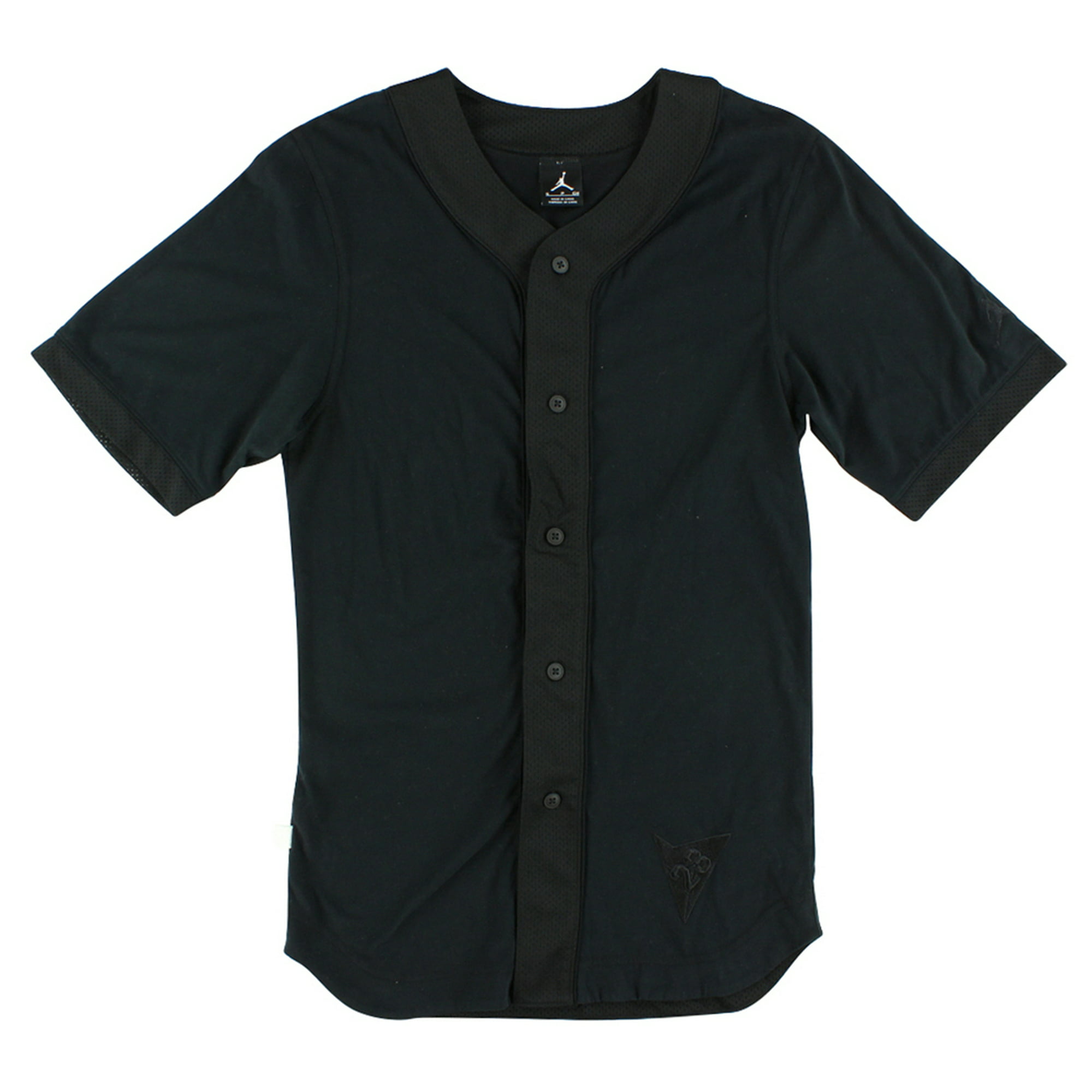 Jordan Mens Retro Seven Short Sleeve Baseball Shirt Black 