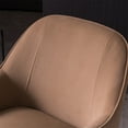 thumbnail image 6 of Velvet Accent Chair, Modern Upholstered Reading Chair with Backrest and Armrest, Soft Ergonomic Leisure Chair Vanity Chair with Gold Adjustable Legs for Living Room Bedroom Apartment, Coffee, 6 of 7