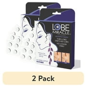 (2 pack) Lobe Miracle- Clear Earring Support Patches - Earring Backs For Droopy Ears, Torn or Stretched Ear Lobes (60 Patches)
