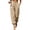Khaki, variant on Womens High Waisted Pleated Jogger Pants, Comfy Tapered Trousers with Pockets,Size L