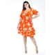thumbnail image 1 of Vestido escote moño Roman Fashion Tallas Extras 4329 Naranja Flores Naranja 40, 1 of 6