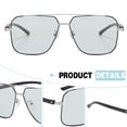 thumbnail image 4 of Gafas de sol polarizadas retro de doble haz que cambian de color, hechas de TAC y metal, 4 of 6