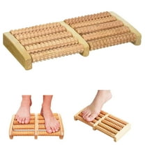 Large Dual Foot Massager Roller Feet Relax Wooden Bamboo Foot Pain Massage New