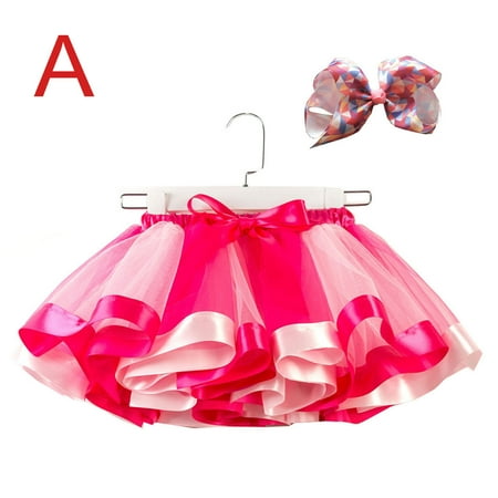

Layered Tulle Rainbow Tutu Skirt with Flower Crown Wreath Headband for Newborn Baby Girls 1st Birthday Outfit Sets
