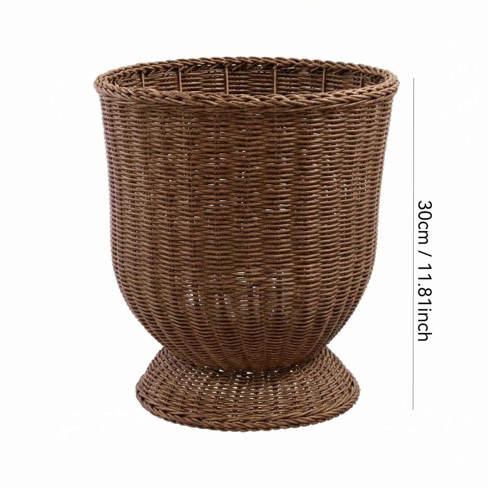 HIELLFQ Khaki Woven Planter, Decorative Rattan Flower Pots Outdoor Indoor Home Decor, Natural Plant Pots for Flowers Branches Ideal Easter Decorations