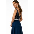 thumbnail image 3 of Women's Elizabeth K Long Illusion V Neck Dress Gl2653 Mauve Size L, 3 of 4