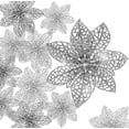 thumbnail image 1 of 36 Uds flores de Navidad flores artificiales de Navidad con purpurina, adorno de árbol de Navidad de 8/10 / 15cm adorno de decoración de flores de Navidad Ormromra LKX-1930, 1 of 8
