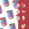 thumbnail image 3 of Silipint: Silicone 12oz Stemless Wine Glasses: 6 Pack - 3 Hippie Hops & 3 Arctic Sky - Flexible & Unbreakable, Hot/Cold, 3 of 8