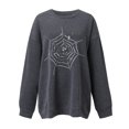 thumbnail image 3 of Fesfesfes Women Flannel Shirt Fashion Thanksgiving Printed Loose Long Sleeve Blouse Round Neck Casual Pullover Tops Sweatershirt Sale Clearance, 3 of 4