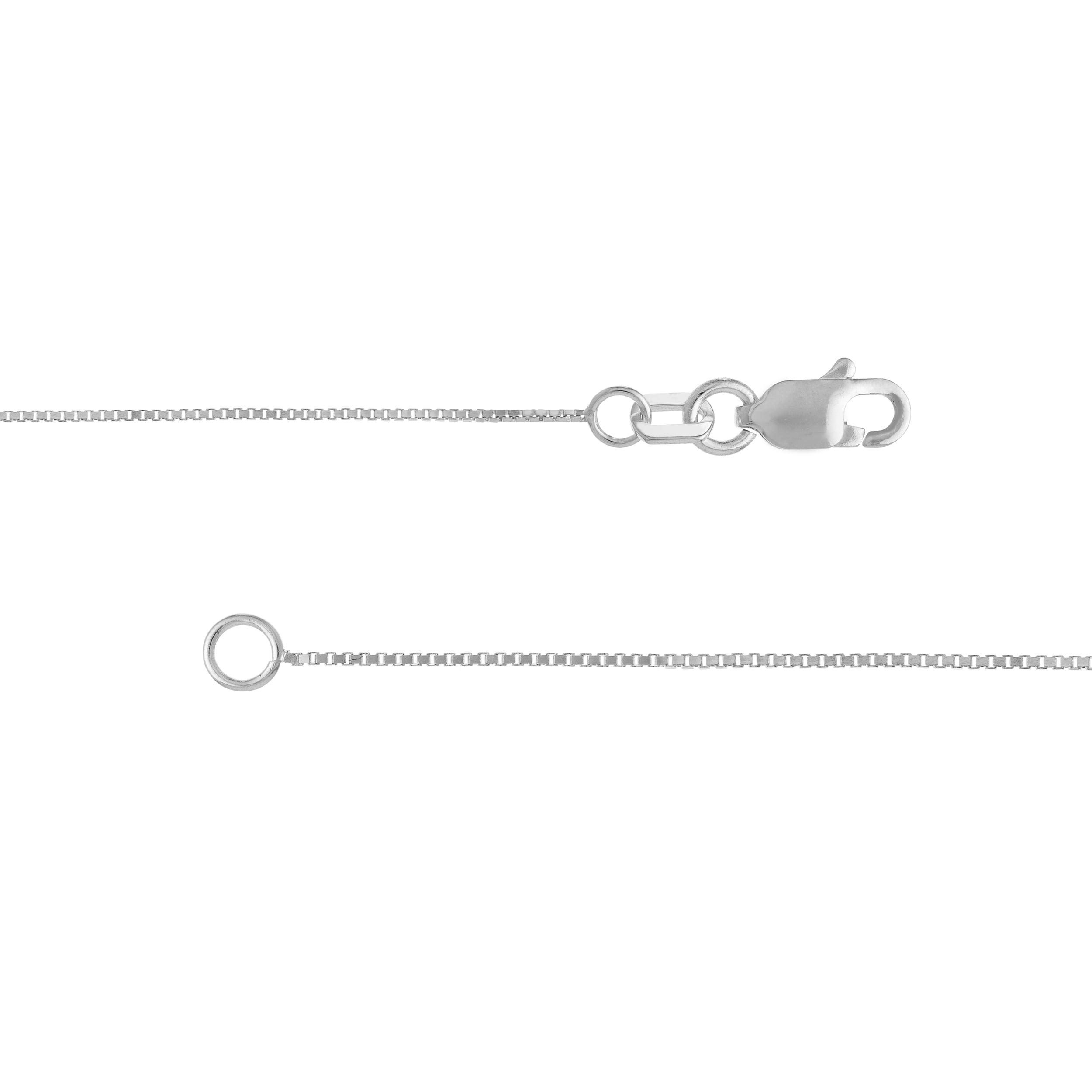 14K White Gold Women's 18" 0.55mm Box Chain Necklace with 040 Gauge and Lobster Lock Quality Tag