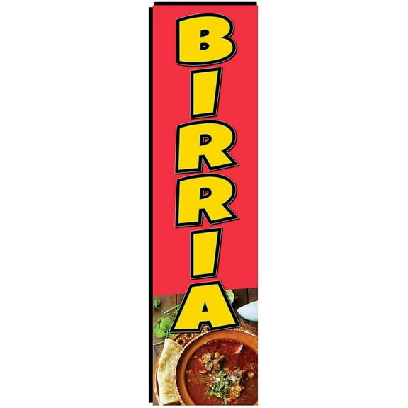 Birria Mexican Restaurant Rectangle Feather Banner Swooper Flag, 3x12ft Replacement Square Flag Only