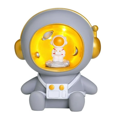 

Cartoon Kids Gift Desktop Ornament Lamp Piggy Bank Space Themed Night Light Astronaut Figurine GREY