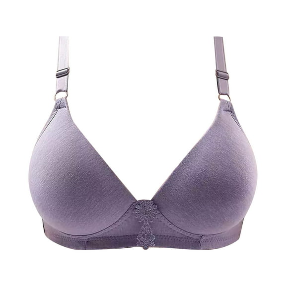 Herrnalise Women's Lace Edge Vertical Stripe Back Bra Padded Bra Wireless Lingerie For women