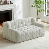 Jopath 65" Oversized Loveseat Sofa Deep Seat Corduroy Couch,Full Compression Sofa,No Assembly Required,Beige