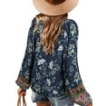 thumbnail image 4 of LilyLLL Womens Long Sleeve Boho Floral Tunic Tops Plus Size Blouse Shirt, 4 of 4