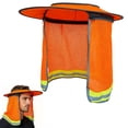 thumbnail image 2 of Full‑Brim Hard Hat Sun Shade with Breathable Mesh Cape & Neck Gaiter, High‑Visibility Reflective Strips Sun Shield Visor, UV‑Protection Summer Outdoor Safety Accessory for Construction Workers, 2 of 9
