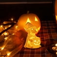 thumbnail image 3 of Clearance Sale! Halloween Sausage Dog Pumpkin Lantern Halloween Decorations Pumpkin Light Resin Desktop Ornament for Indoor Home Party Festival Cute Decorative Display, 3 of 6